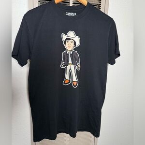Chalino Sanchez Black Cartoon Graphic T-Shirt